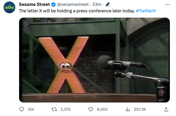 The Letter X, Sesame Street