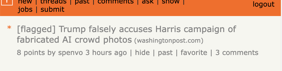 Flagged HN posts